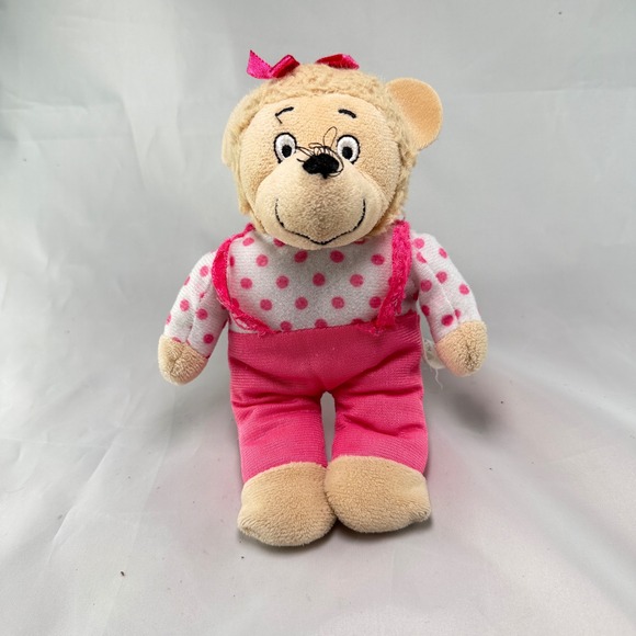 Berenstain Bear Other - The Berenstain Bears Sister Bear Plush 8" Pink Polka Dot Shirt Overalls PBS Kids